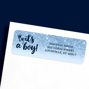 Navy Baby Blau Glitter Ombre It's A Boy