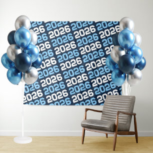 Navy & Baby Blue Class Jährlicher Abschluss Wandteppich