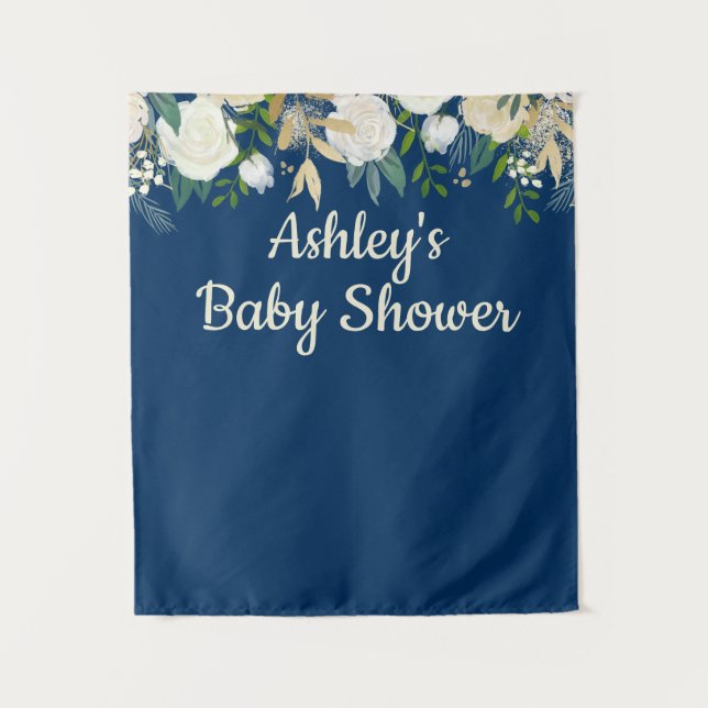 Navy Baby Dusche Foto Stand Hintergrund Foto Prop Wandteppich (Vorderseite)