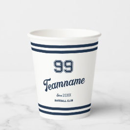Navy Baseball Club Benutzerdefinierte Player-Numme Pappbecher