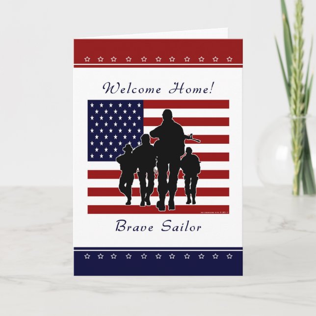 Navy - Begrüßungskarte Zuhause Sailor Karte (Vorderseite)