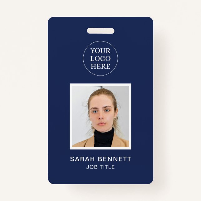 Navy Beruflich Employee Office Foto ID Company Ausweis (Vorderseite)