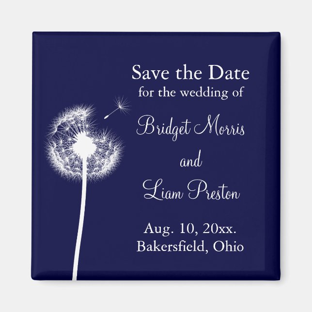 Navy Best wünscht sich! Save The Date Magnet (Vorne)
