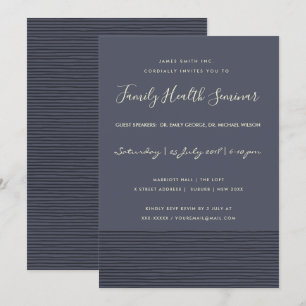 NAVY BLACK SKETCH STRIPE LINE TALK SEMINAR EVENT EINLADUNG