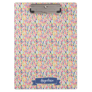 Navy Blätter Muster Moderne Personalisierte Clip-B Klemmbrett