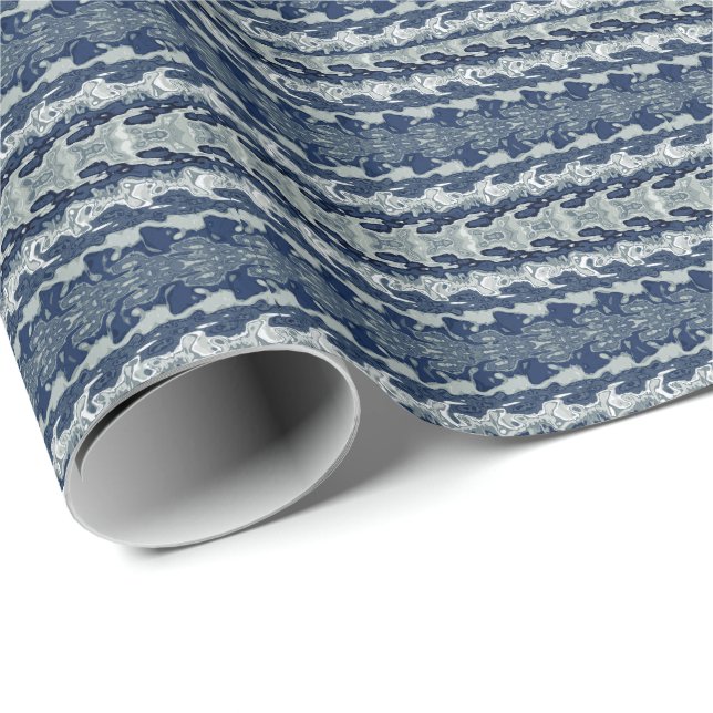 Navy Blau abstraktes Muster   Geschenkpapier (Rolleneckpunkt)