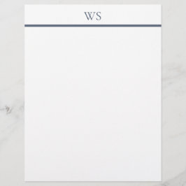 Navy Blau Bar Monogramm Briefkopf Schreibwaren