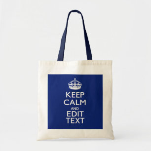 Navy Blau Behalte Ruhe und haben Ihren Text Tragetasche