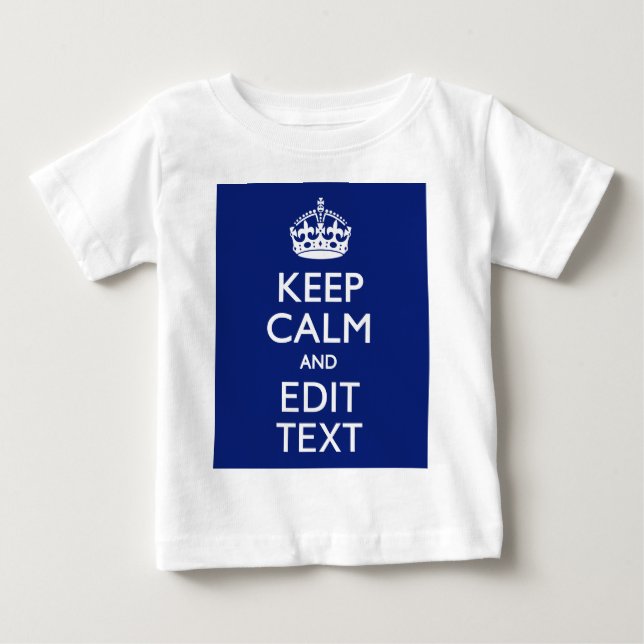 Navy Blau Behalte Ruhe und Text bearbeiten Persona Baby T-shirt (Vorderseite)