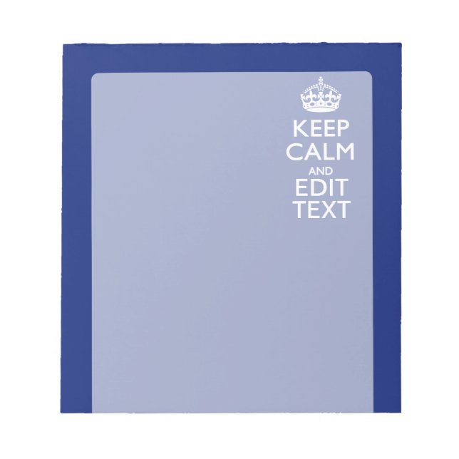 Navy Blau Behielt ruhig und haben Ihren Text Notizblock (Vorderseite)