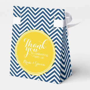 Navy Blau Chevron - Danke zur Hochzeit Geschenkschachtel