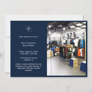 Navy Blau Corporate Photo Logo Eventeinladung Einladung