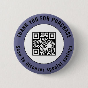 Navy Blau Danke Scanne Mich Werbe-QR-Design Button