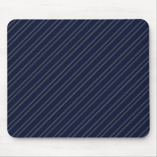 Navy Blau Elfenbein Gold Pinstreifen Mousepad
