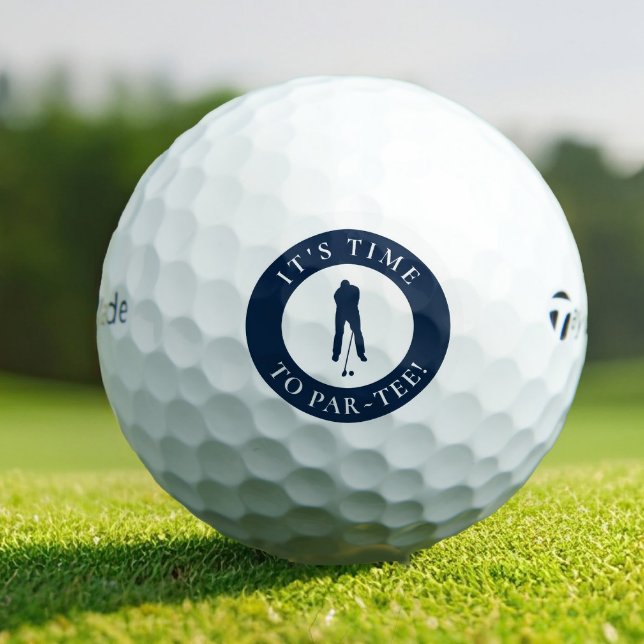 Navy Blau – Es ist Zeit für eine Par-Tee-Party Lus Golfball (Navy Blue It’s Time to Par-Tee Funny Golfer Saying Golf Balls)