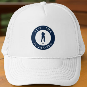 Navy Blau Es ist Zeit zum Abschlag Humorvoller Gol Truckerkappe