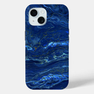Navy Blau & Falsches Gold Marmor Acryl-Abstraktion Case-Mate iPhone Hülle