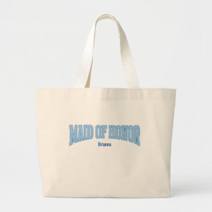 Navy + Blau Faux Glitter MAID OF HONOR Jumbo Stoffbeutel