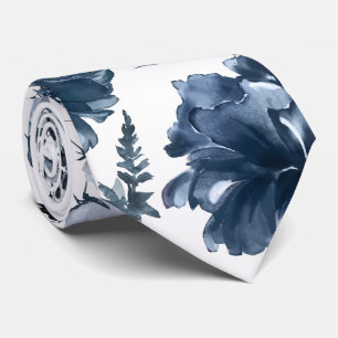 Navy-Blau-Garten-Blumen-Hochzeit Krawatte