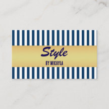 Navy Blau gestreift Gold Bar Stylist