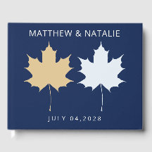 Navy Blau Gold Ahornblatt Elegantes benutzerdefini