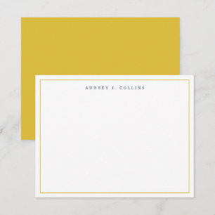 Navy Blau Gold Monogramm Eleganter Stil Mitteilungskarte