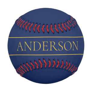 Navy Blau & Gold Name Nachname oder Geschäft  Baseball