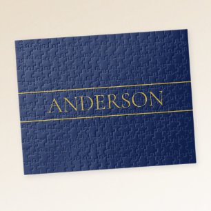 Navy Blau & Gold Name Nachname oder Unternehmen