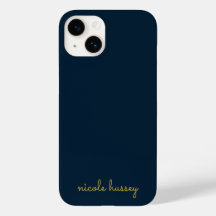 Navy Blau Gold Schrift | Stylisches Monogramm Mode