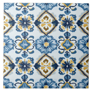 Navy Blau, Gold und blaues Keramikfliesen Fliese
