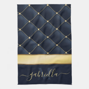 Navy Blau Golden  Geschirrtuch