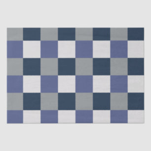 Navy Blau Grau Weiß Schachbrettmuster Tissue Paper Seidenpapier