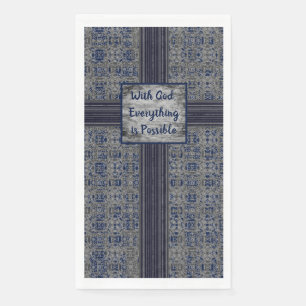 Navy Blau & Grau X's und O's Muster Serviette