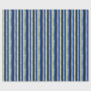 Navy Blau Grüne Preppy-Streifenbänder Geschenkpapier