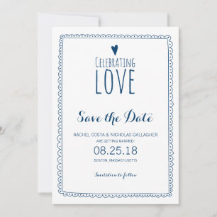 Navy Blau - Hochzeit 'Liebe feiern' - Save-the-Dat Save The Date