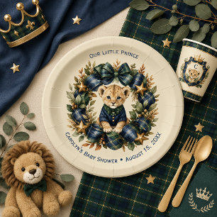 Navy Blau Kleiner Prinz Baby Junge Baby Shower Pappteller