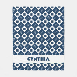 Navy Blau Lacrosse Argyle Muster Fleece Decke