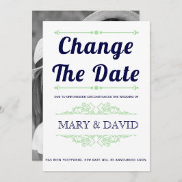 Navy Blau, Minze grün Ändern Sie die Datumsanzeige Save The Date