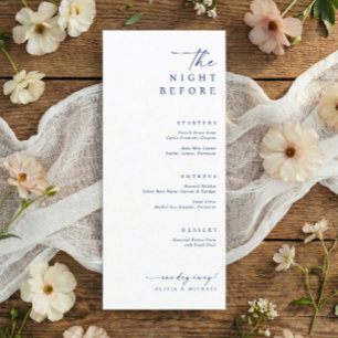 Navy Blau Nacht Vor Der Hochzeitsprobe Abendessen Menükarte