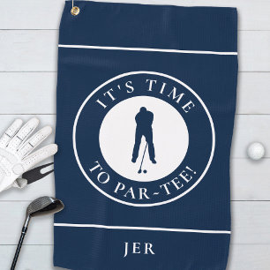 Navy Blau Par Tee Golfer Monogramm Golfhandtuch