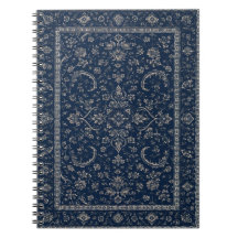 Navy-Blau-Persisch-Floral-Teppich-Notizbuch