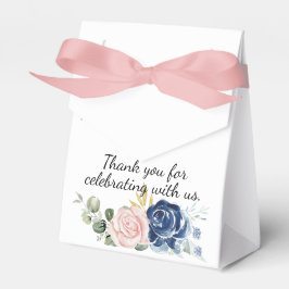 Navy Blau Pink Blütengrün Vielen Dank Geschenkschachtel