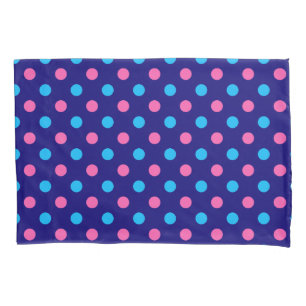 Navy Blau Pink Cyan Punkte Muster Kissenbezug