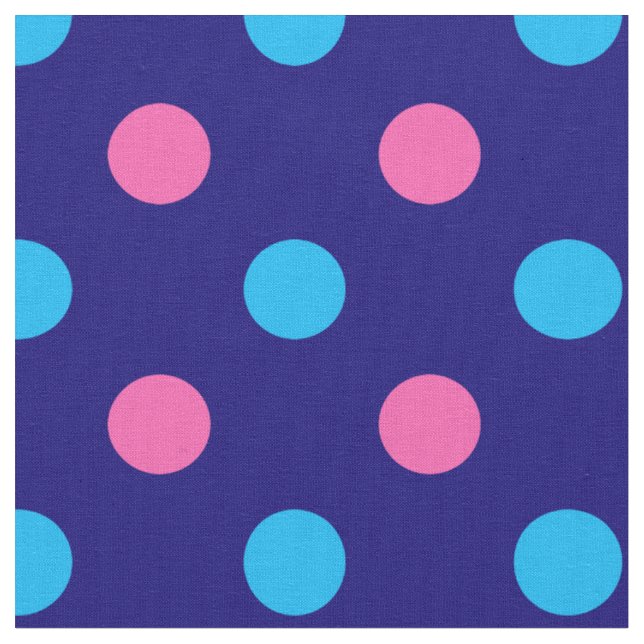 Navy Blau Pink Cyan Punkte Muster Stoff (Nahaufnahme)