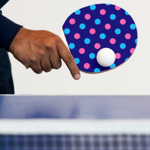 Navy Blau Pink Cyan Punkte-Muster Tischtennis Schläger