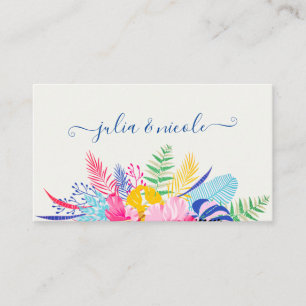 Navy Blau Pink Wilder Regenwald Immergrün Hochzeit Platzkarte
