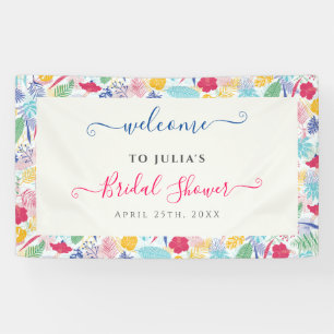 Navy Blau Rosa Wilde Regenwald-Brautparty Banner