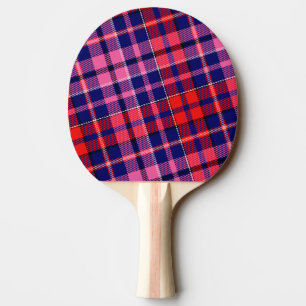 Navy Blau Rot Pink Kariert Tartan Design Tischtennis Schläger