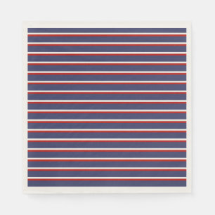 Navy Blau Rot Streifenmuster Serviette