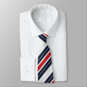 Navy Blau Rot Weiß Candy Stripe Krawatte